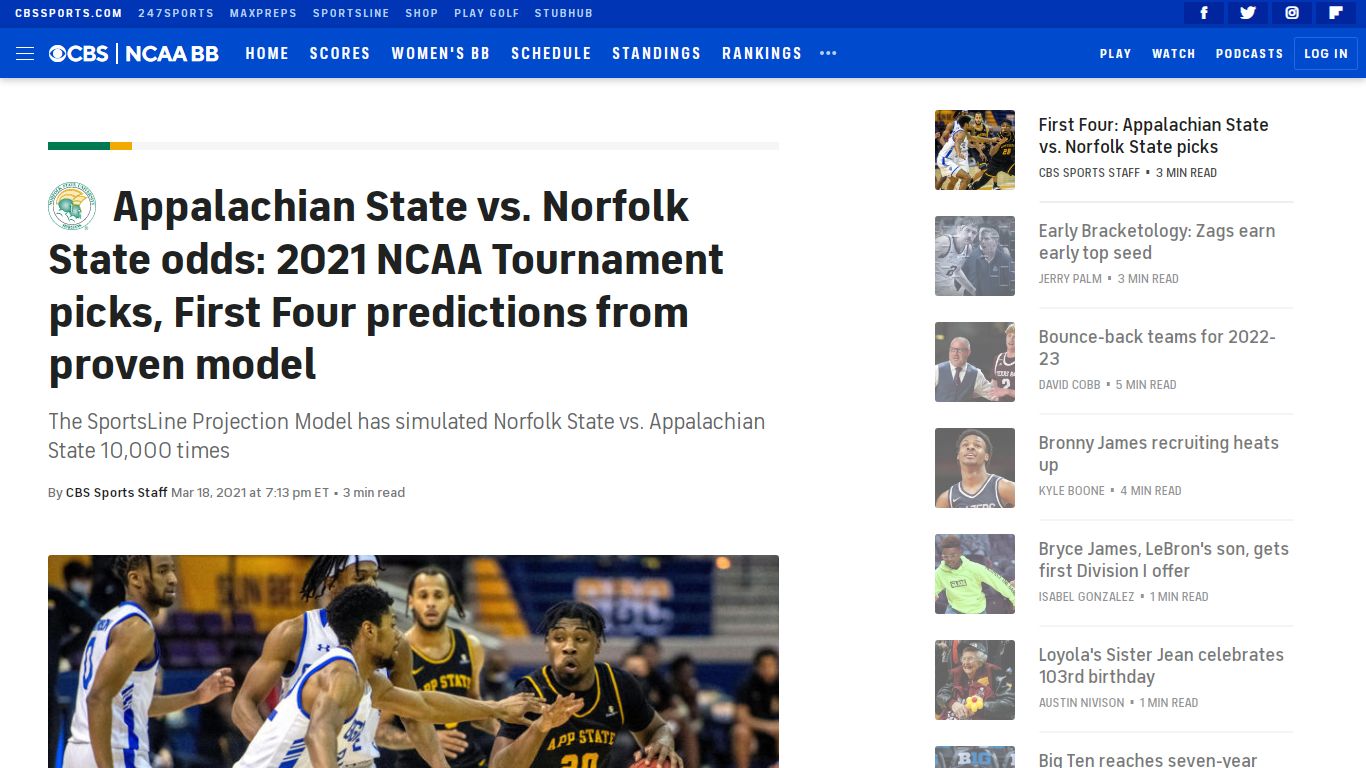 Appalachian State vs. Norfolk State odds: 2021 NCAA Tournament picks ...