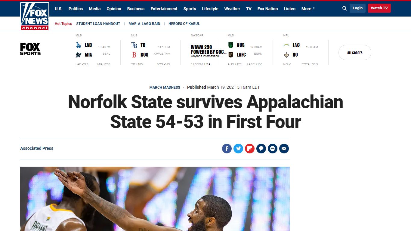 Norfolk State survives Appalachian State 54-53 in First Four