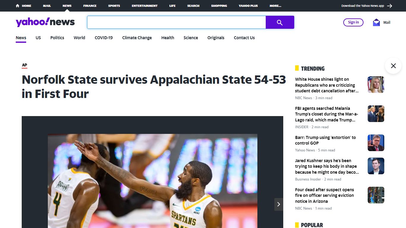 Norfolk State survives Appalachian State 54-53 in First Four