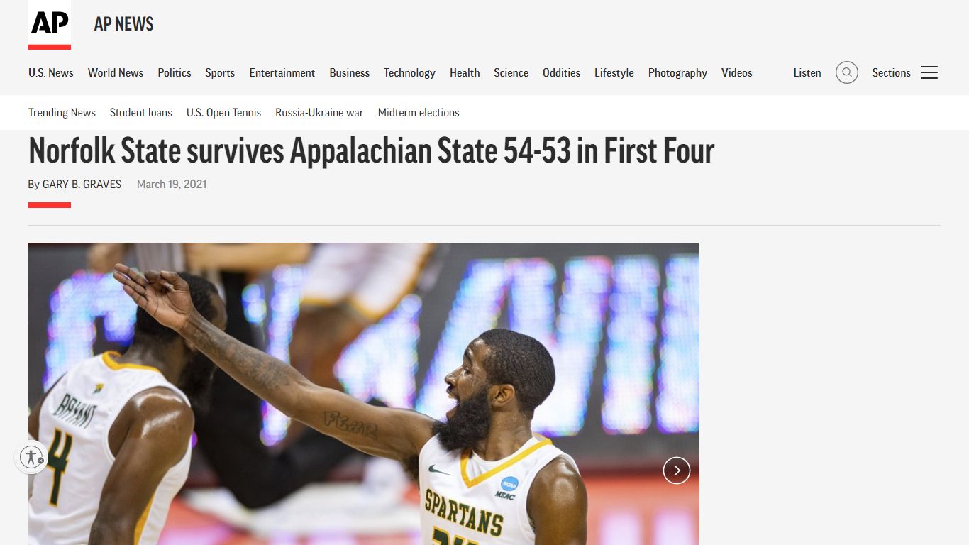 Norfolk State survives Appalachian State 54-53 in First Four